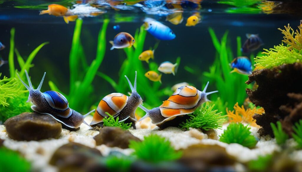 Aquarium cleanup by Nassarius Snails
