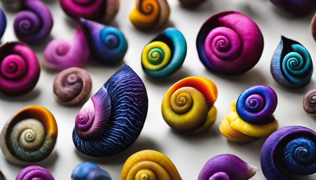 Vibrant snail colors
