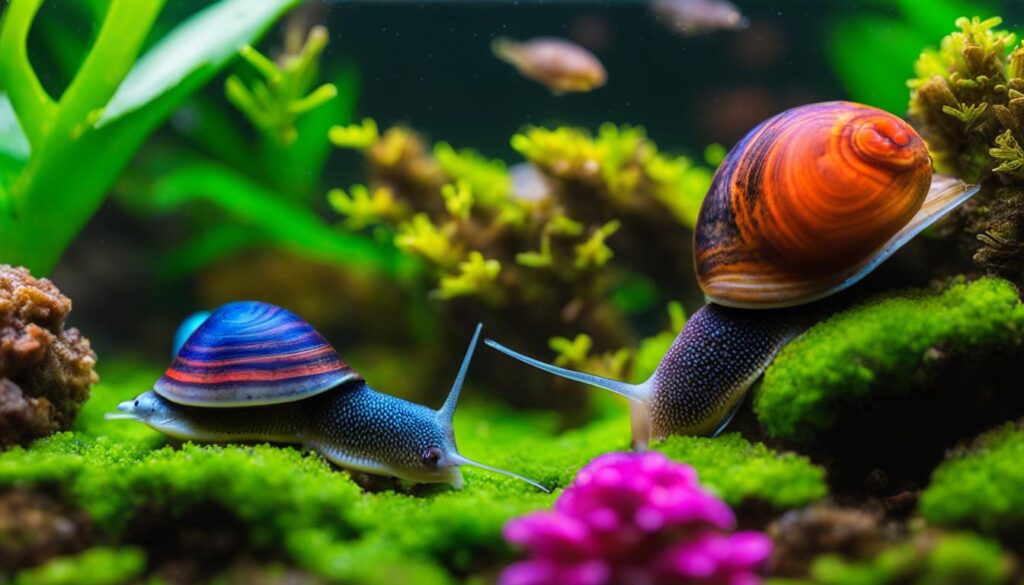 colorful mystery snails